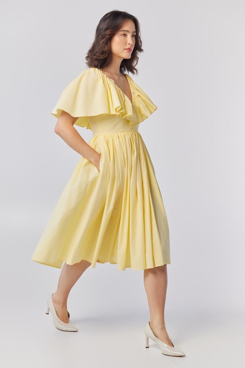 Hong Nhung Dress in Limoncello Yellow Cotton Dresses CHRISTINE ALCALAY