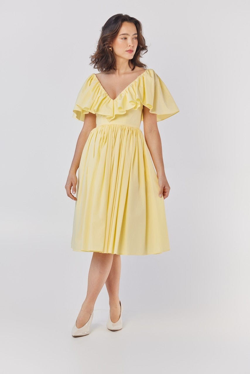 Hong Nhung Dress in Limoncello Yellow Cotton Dresses CHRISTINE ALCALAY