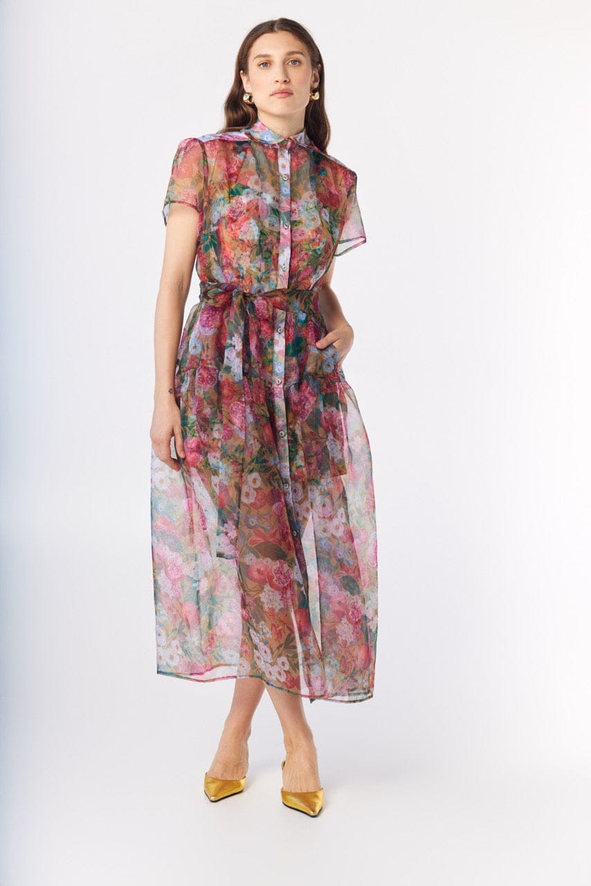 Jacqueline Dress in Pom Floral Silk Organza Dresses CHRISTINE ALCALAY