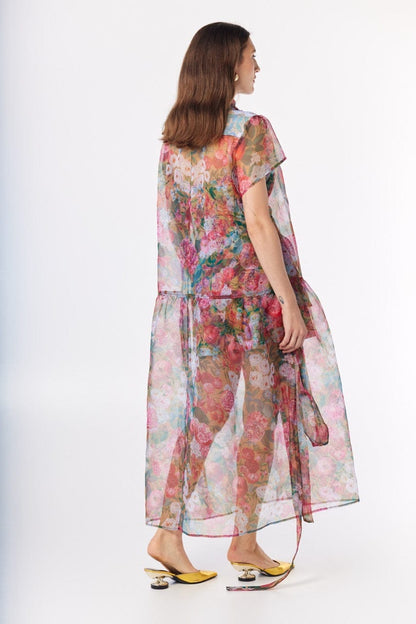 Jacqueline Dress in Pom Floral Silk Organza Dresses CHRISTINE ALCALAY