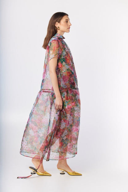 Jacqueline Dress in Pom Floral Silk Organza Dresses CHRISTINE ALCALAY