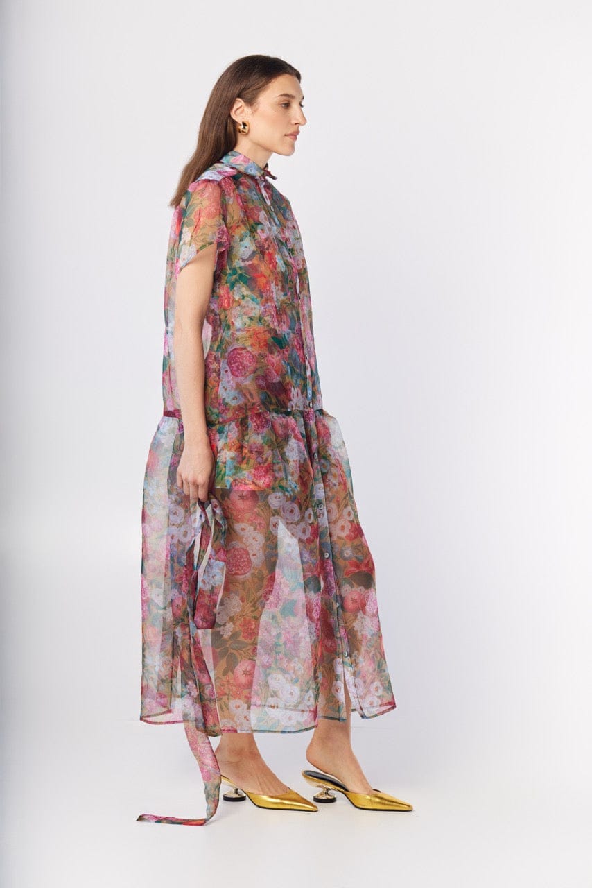 Jacqueline Dress in Pom Floral Silk Organza Dresses CHRISTINE ALCALAY