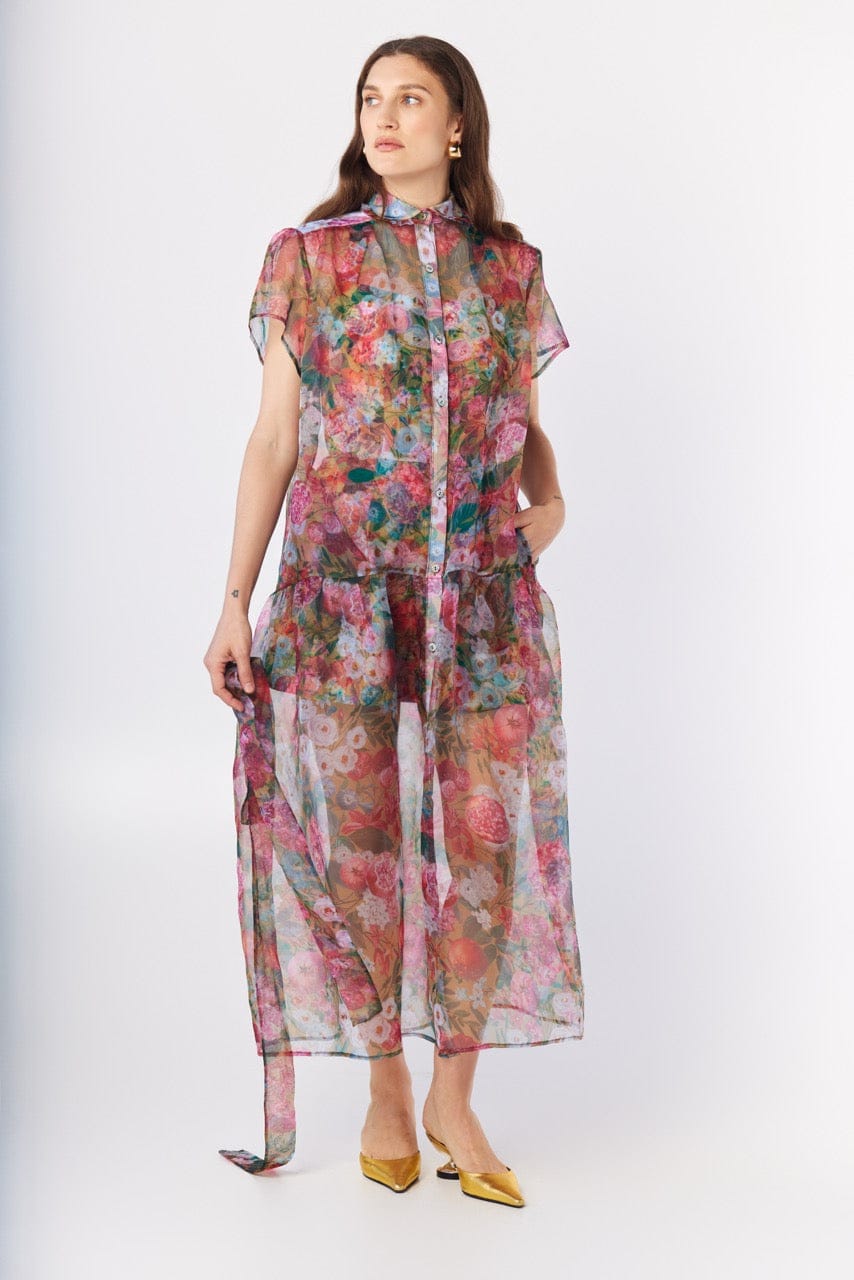 Jacqueline Dress in Pom Floral Silk Organza Dresses CHRISTINE ALCALAY