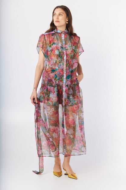 Jacqueline Dress in Pom Floral Silk Organza Dresses CHRISTINE ALCALAY