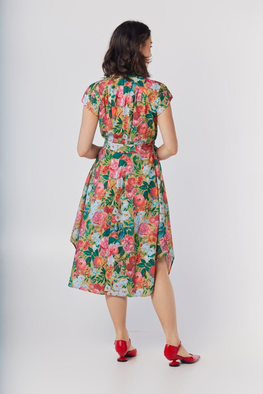 Jeane Dress in Pom Floral Linen Cotton Dresses CHRISTINE ALCALAY