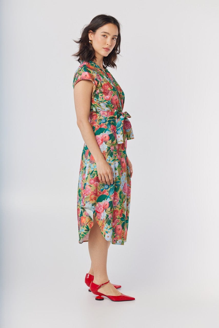 Jeane Dress in Pom Floral Linen Cotton Dresses CHRISTINE ALCALAY