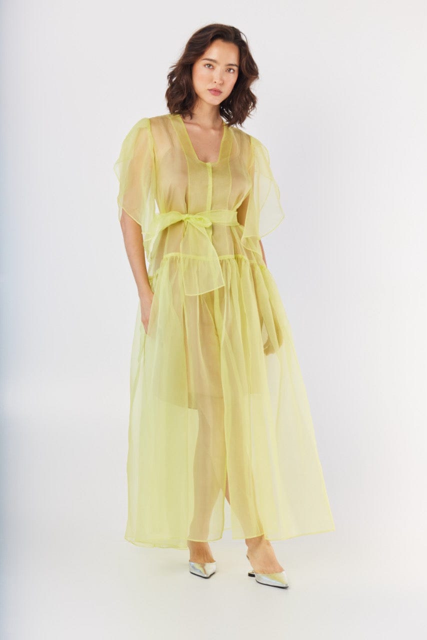 Coclico Dress in Lemongrass Silk Organza Dresses CHRISTINE ALCALAY Lemongrass XS/S