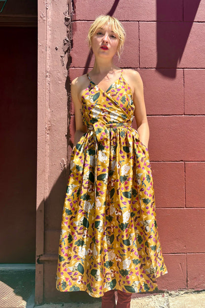 Mari Reversible Wrap Dress in Lychee Silk Twill Dresses CHRISTINE ALCALAY Lychee Extra Small