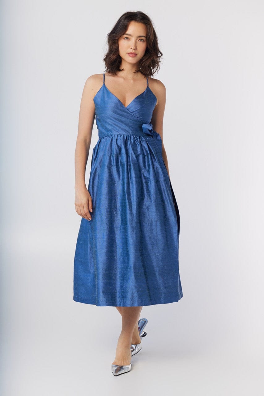 Mari Reversible Wrap Dress in Silk Dupioni, Bleuet / Medium Mari Reversible Wrap Dress in Silk Dupioni, Bleuet / Medium