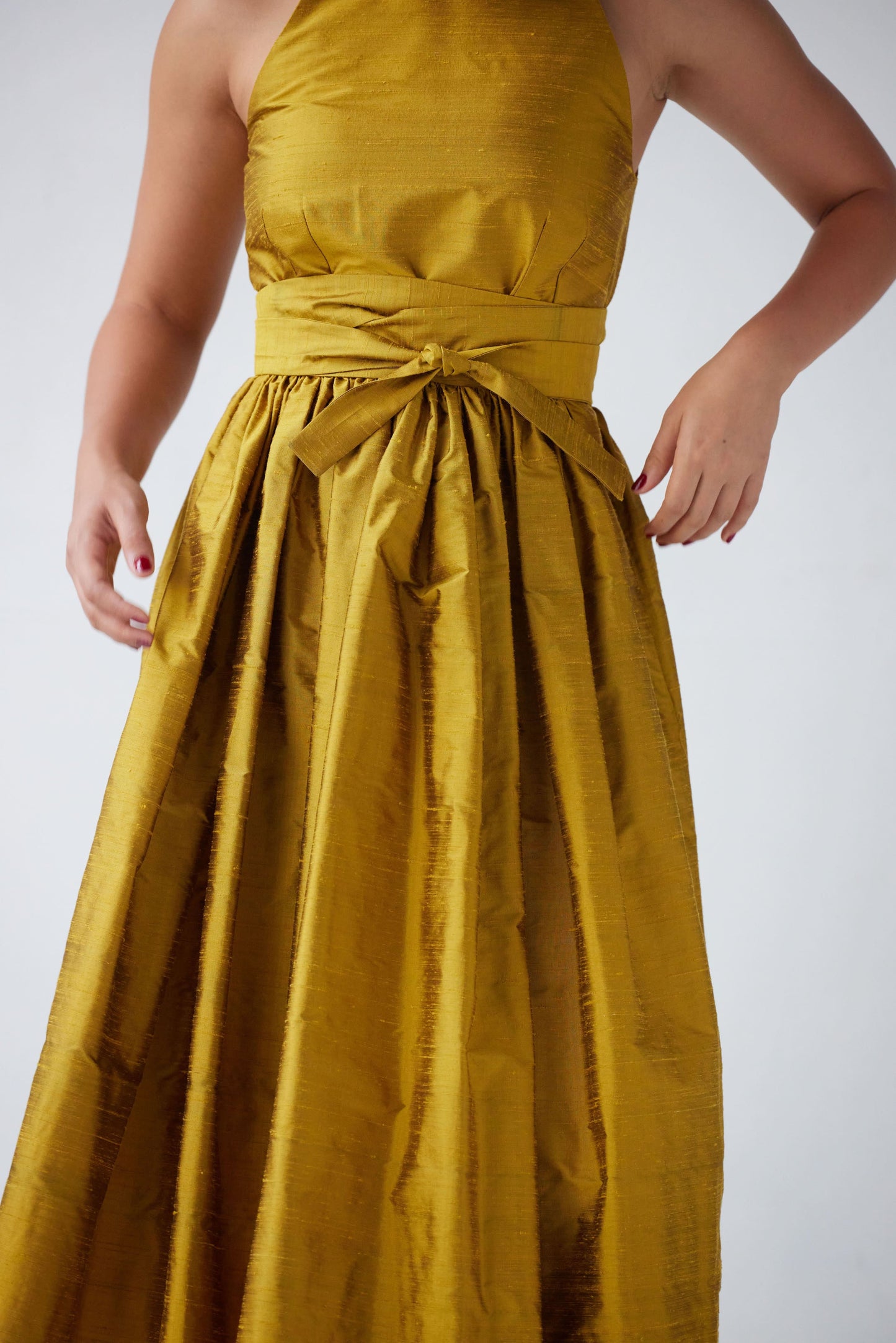Mari Dress in Silk Dupioni Dresses Christine Alcalay   