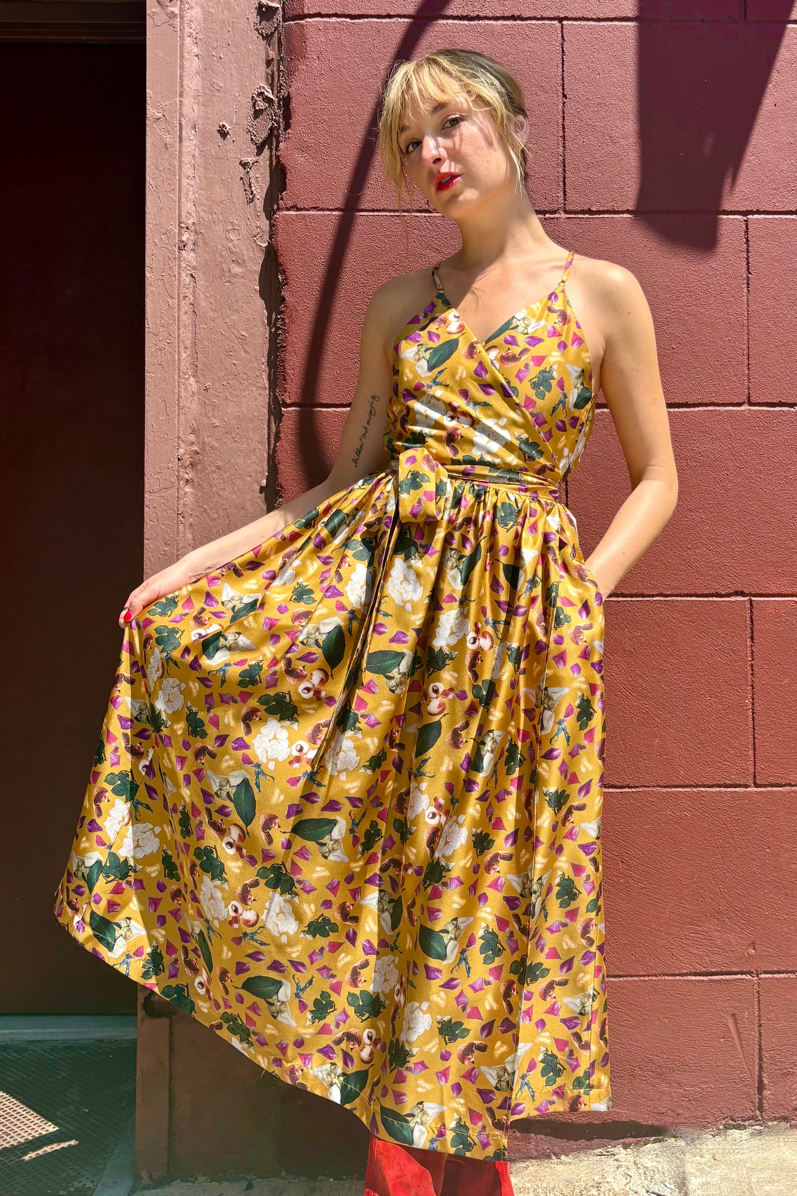 Mari Reversible Wrap Dress in Lychee Silk Twill – CHRISTINE ALCALAY