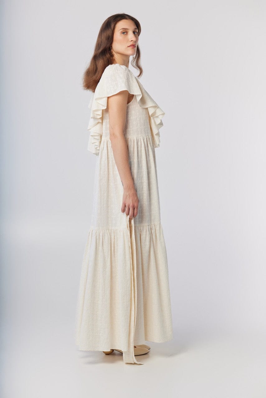 Papillon Dress in Cream Embroidered Cotton Dresses CHRISTINE ALCALAY