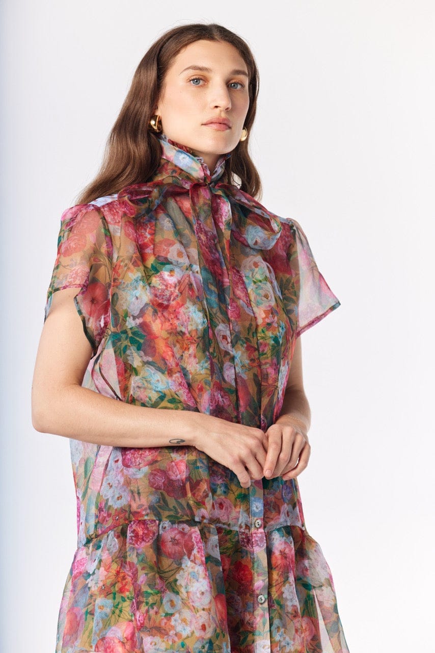 Jacqueline Dress in Pom Floral Silk Organza Dresses CHRISTINE ALCALAY Pom Floral XS/S
