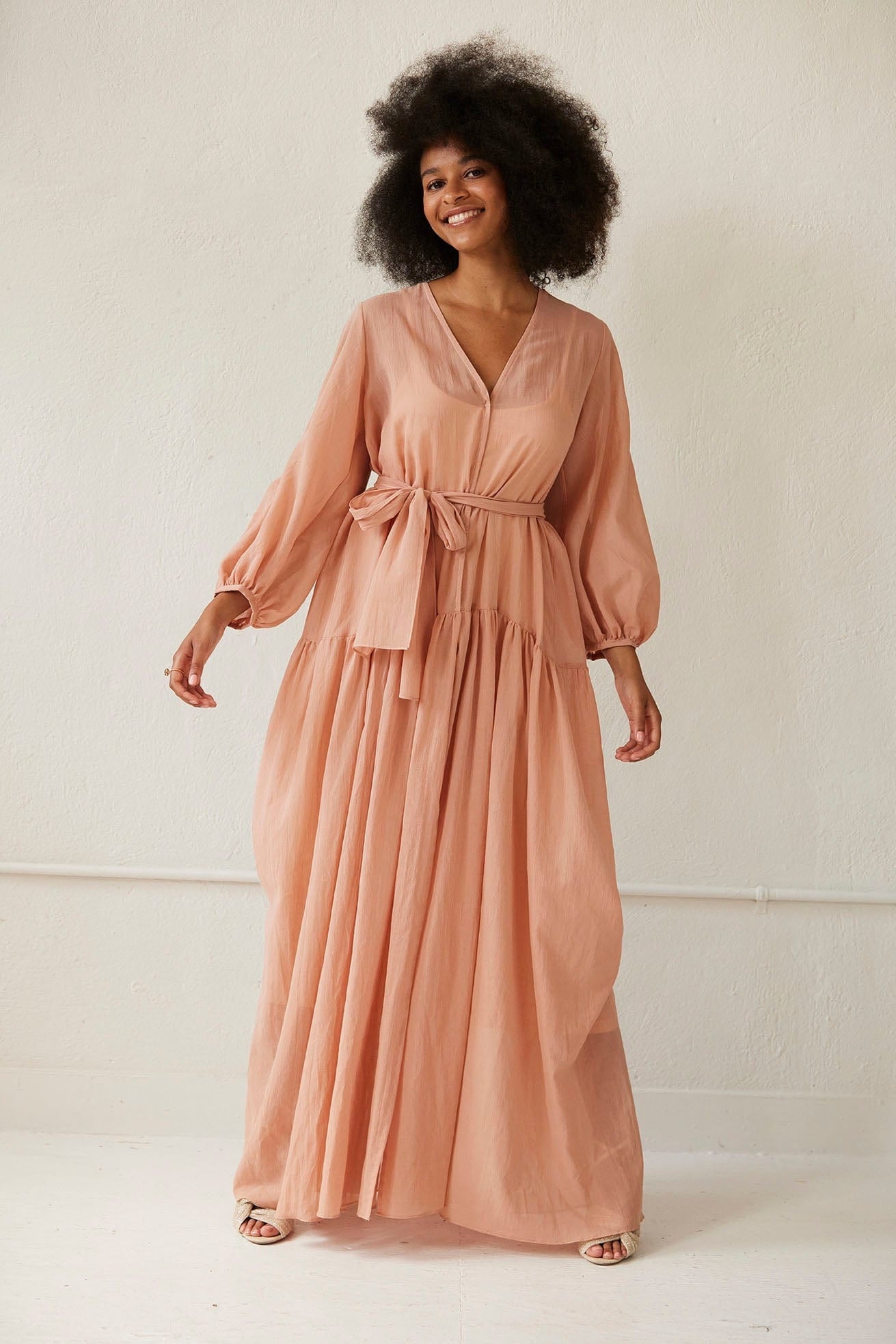 Teresa Dress in Cotton Chiffon Dresses CHRISTINE ALCALAY Vintage Rose XS/S 