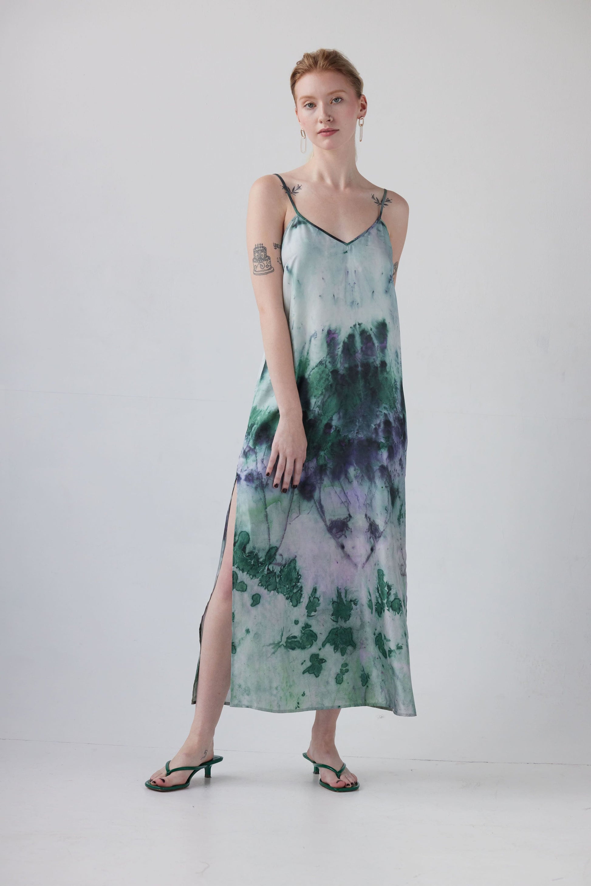 Kate Slip Dress in Silk Dresses Christine Alcalay Water Extra Small 