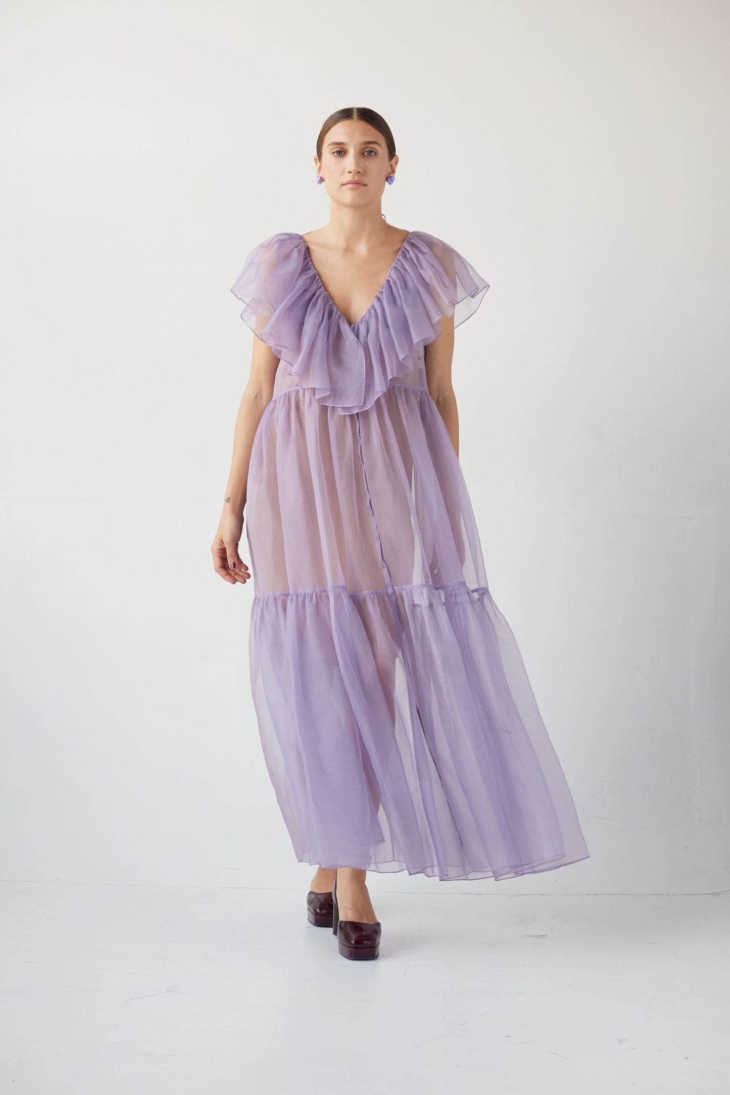 Papillon Dress in Silk Organza Dresses Christine Alcalay Wisteria Organza XS/S 