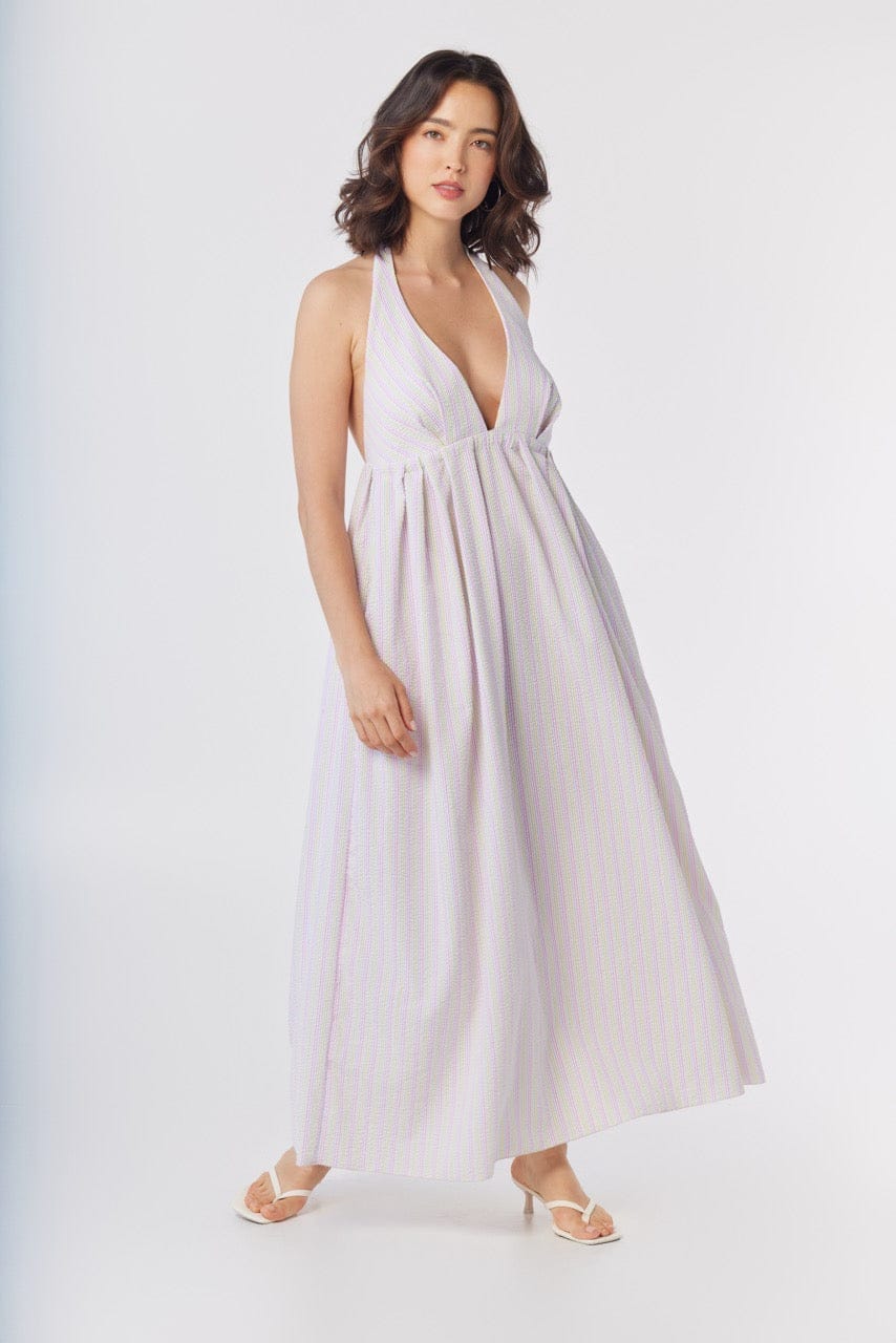 Zoe Dress in Candy Stripe Seersucker Dresses CHRISTINE ALCALAY