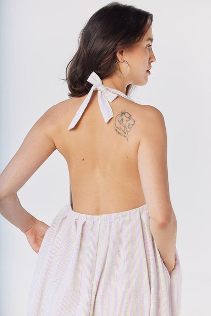 Zoe Dress in Candy Stripe Seersucker Dresses CHRISTINE ALCALAY