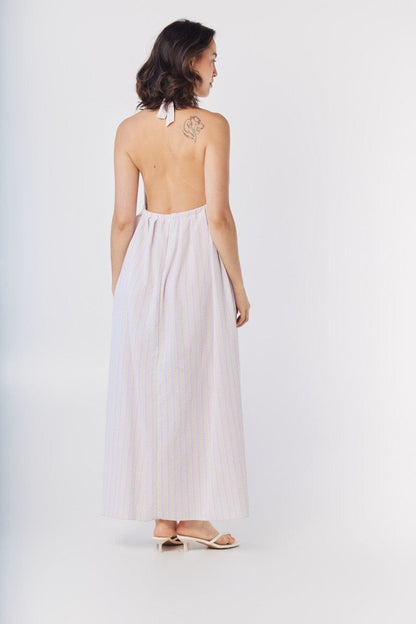 Zoe Dress in Candy Stripe Seersucker Dresses CHRISTINE ALCALAY