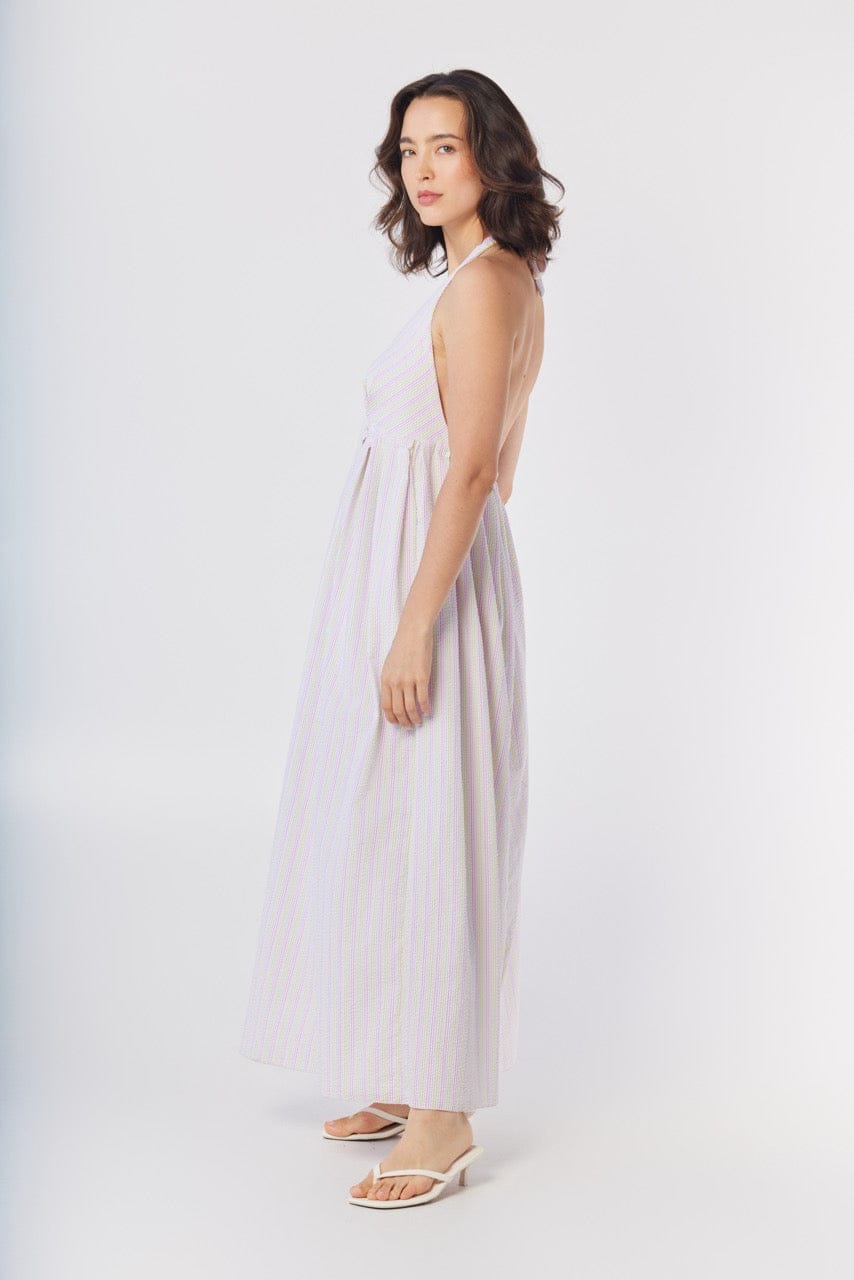 Zoe Dress in Candy Stripe Seersucker Dresses CHRISTINE ALCALAY