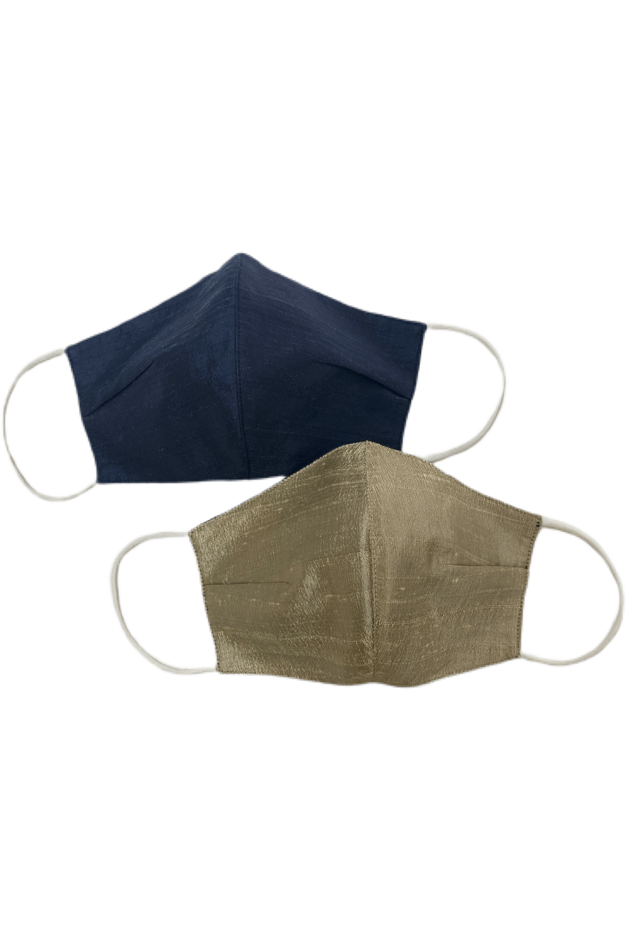 Silk Fabric Masks Fabric Masks CHRISTINE ALCALAY Navy/Sand Reversible Dupioni Extra Small 