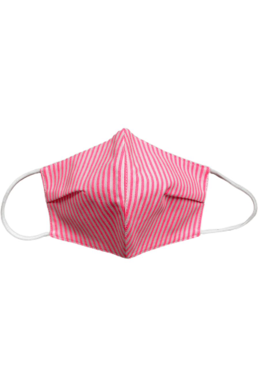 Plaid, Stripe, Gingham Fabric Masks Fabric Masks CHRISTINE ALCALAY Neon Pink Stripe Extra Small 