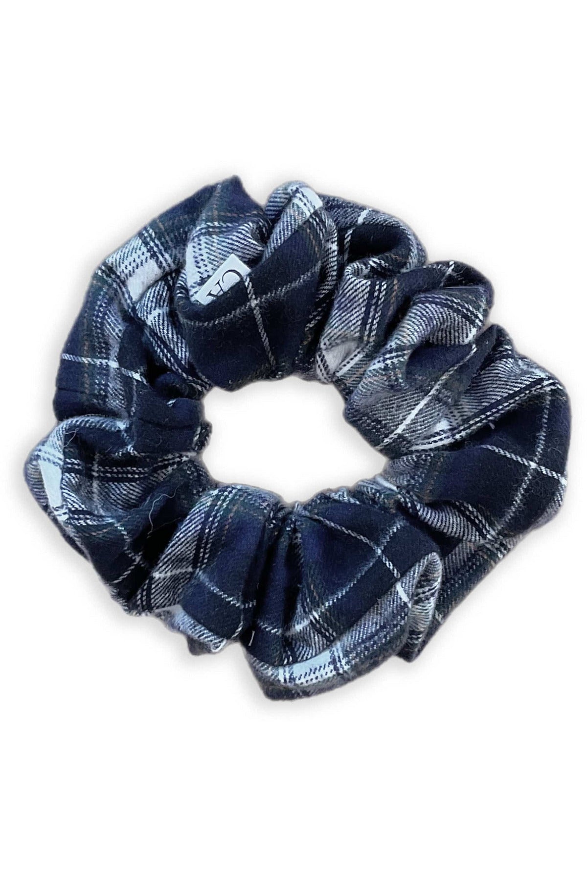 Scrunchies for Nature vs Nurture Hair Accessories CHRISTINE ALCALAY Navy Plaid Flannel  