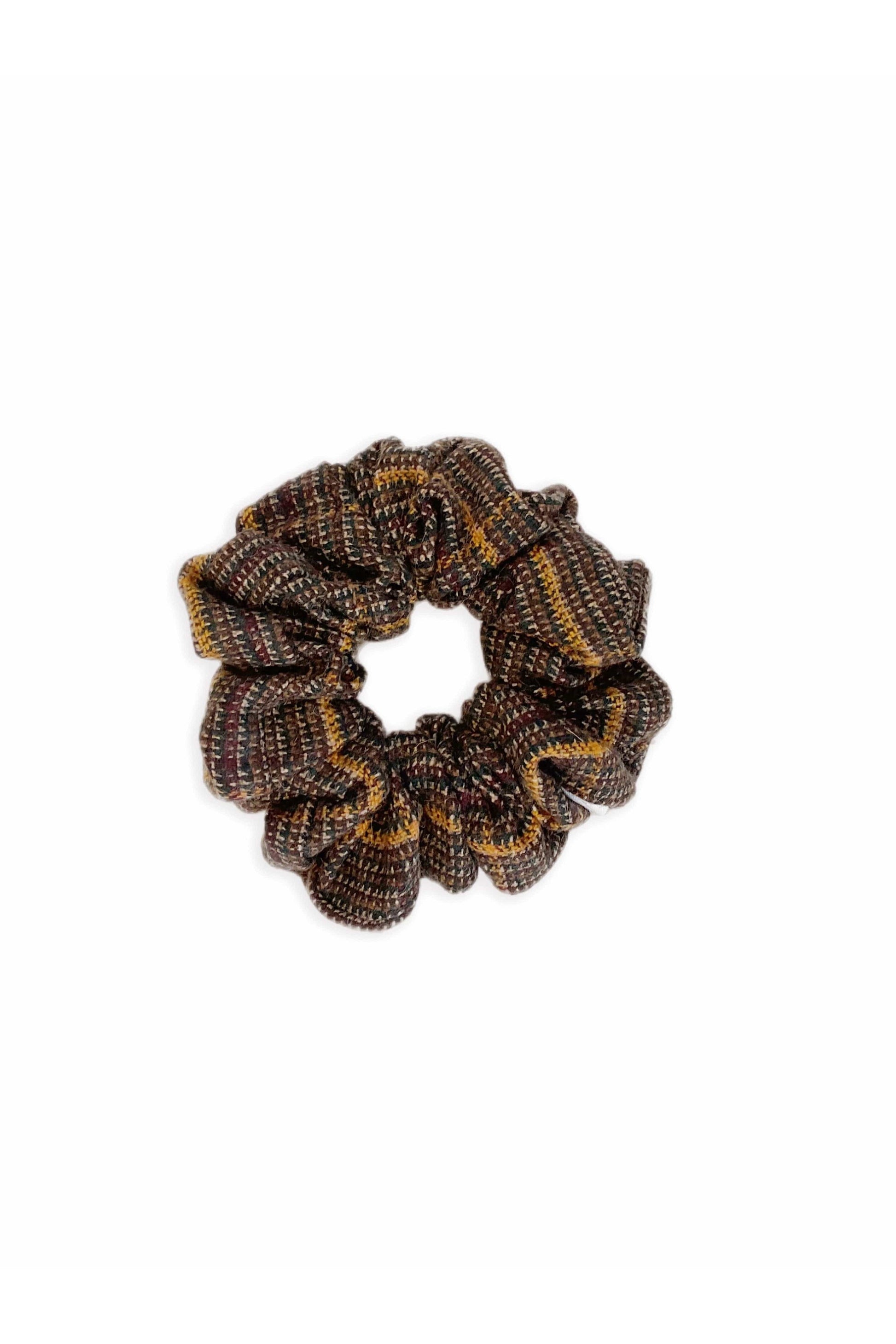 Scrunchies for Nature vs Nurture Hair Accessories CHRISTINE ALCALAY Toffee Plaid (Wool)  