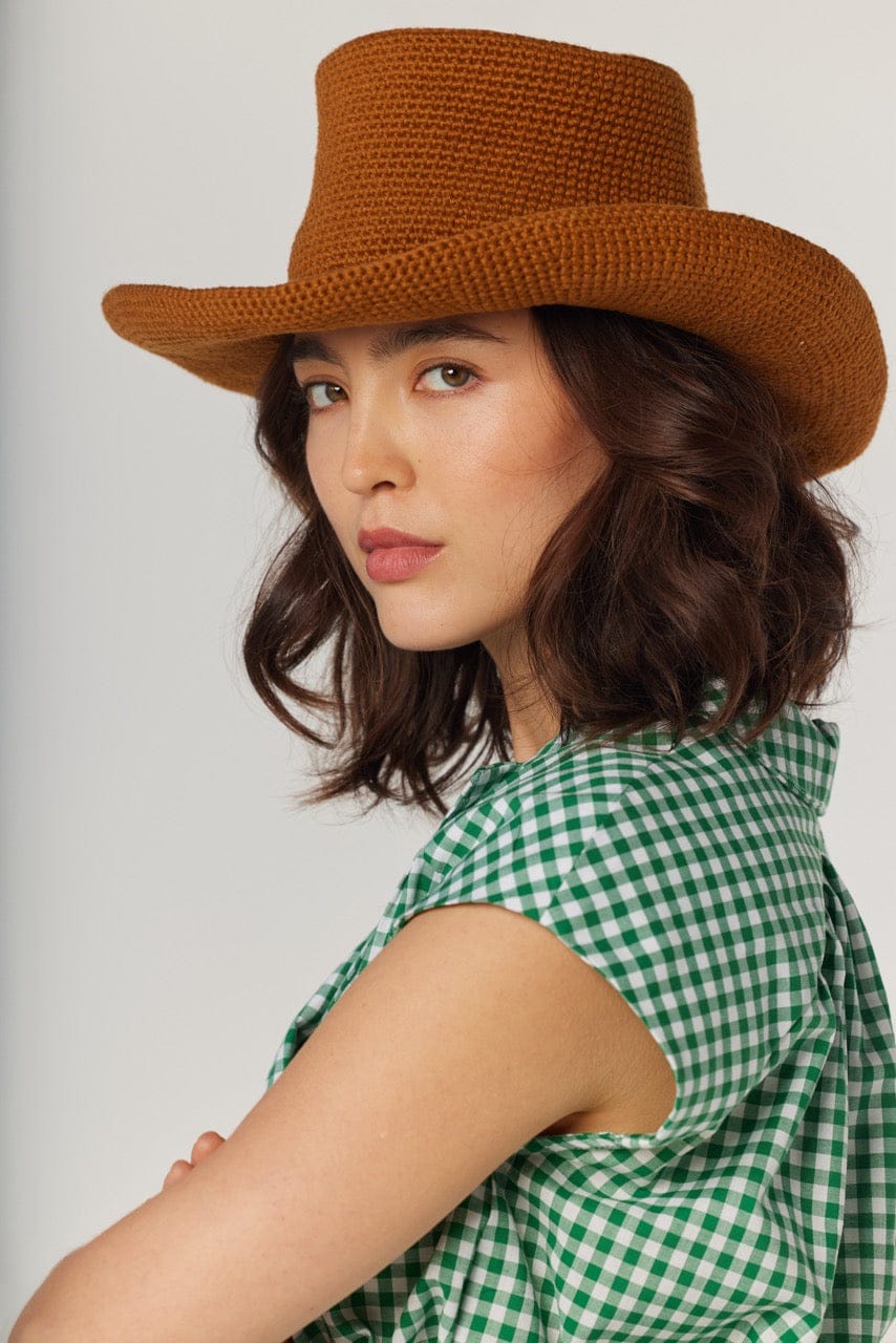 Georgia Sun Hat in Brown Sugar Pima Cotton Hats CHRISTINE ALCALAY Brown Sugar One size