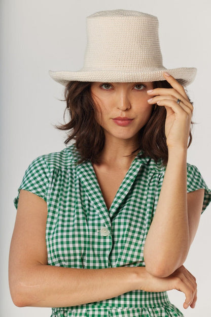 Georgia Sun Hat in Cream Pima Cotton Hats CHRISTINE ALCALAY
