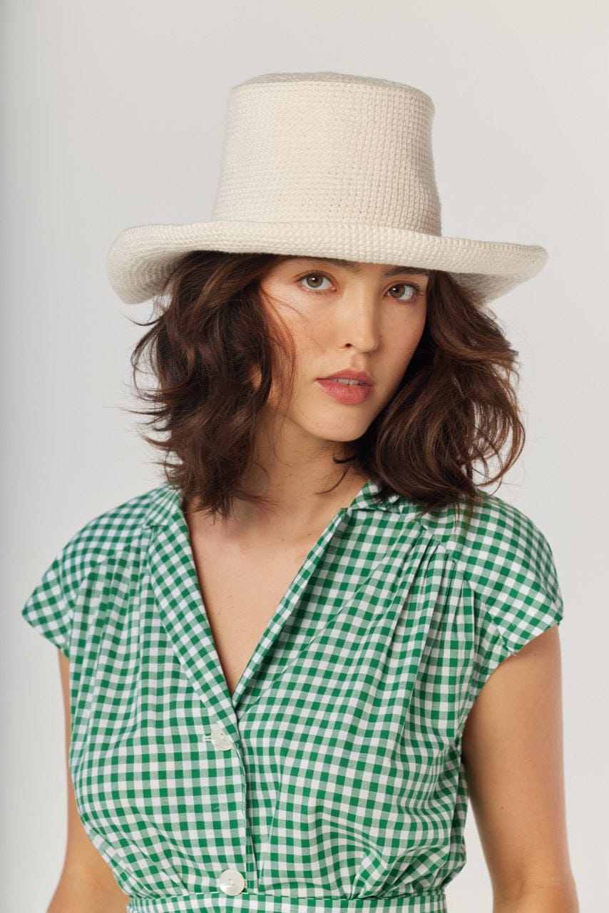 Georgia Sun Hat in Cream Pima Cotton Hats CHRISTINE ALCALAY Cream One size