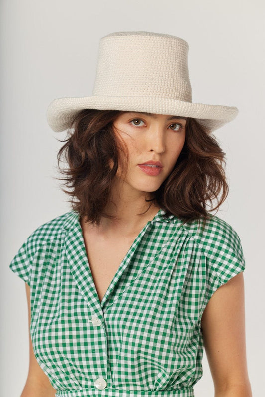 Georgia Sun Hat in Cream Pima Cotton Hats CHRISTINE ALCALAY Cream One size