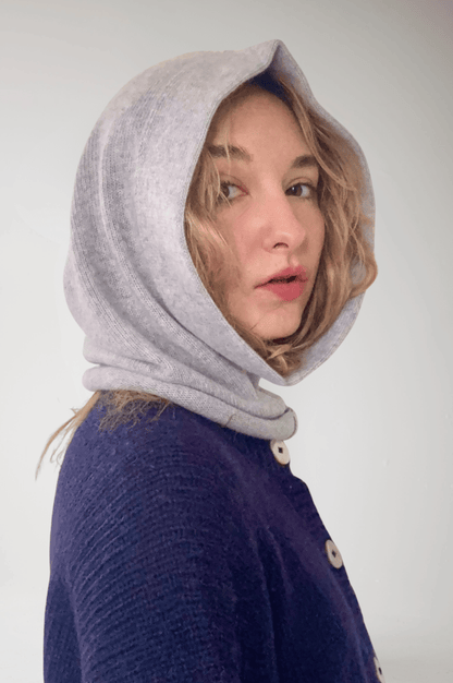 Cashmere Hood Hat Hats CHRISTINE ALCALAY Heather Chrome