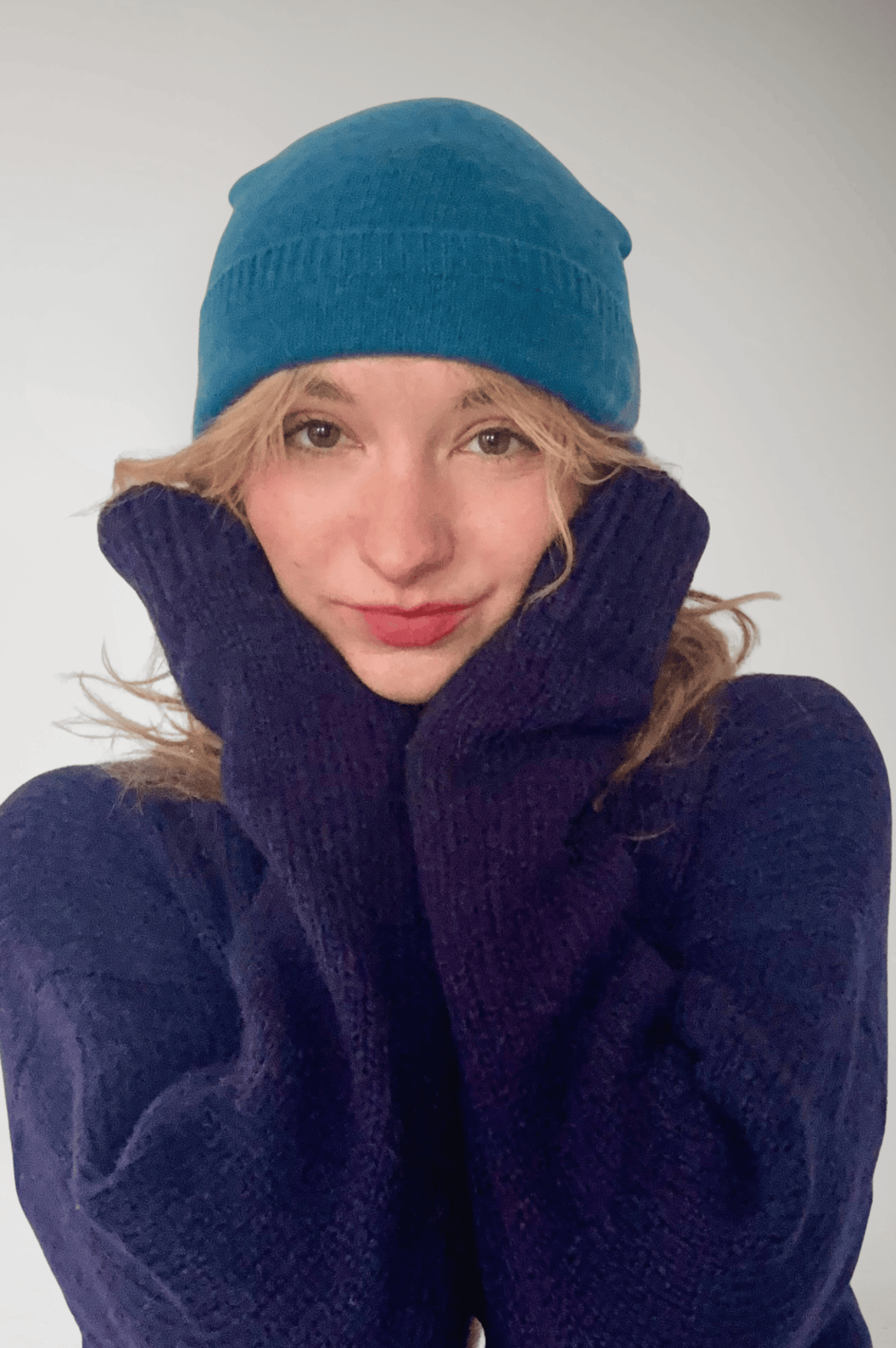 Cashmere Beanie Hats CHRISTINE ALCALAY Teal