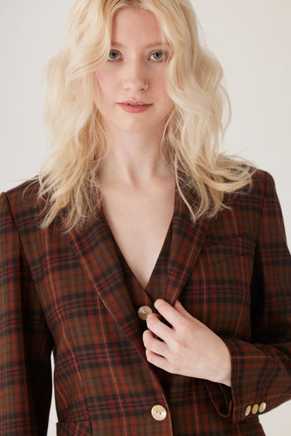 Bianca Blazer in Fireside Plaid Wool Jackets CHRISTINE ALCALAY