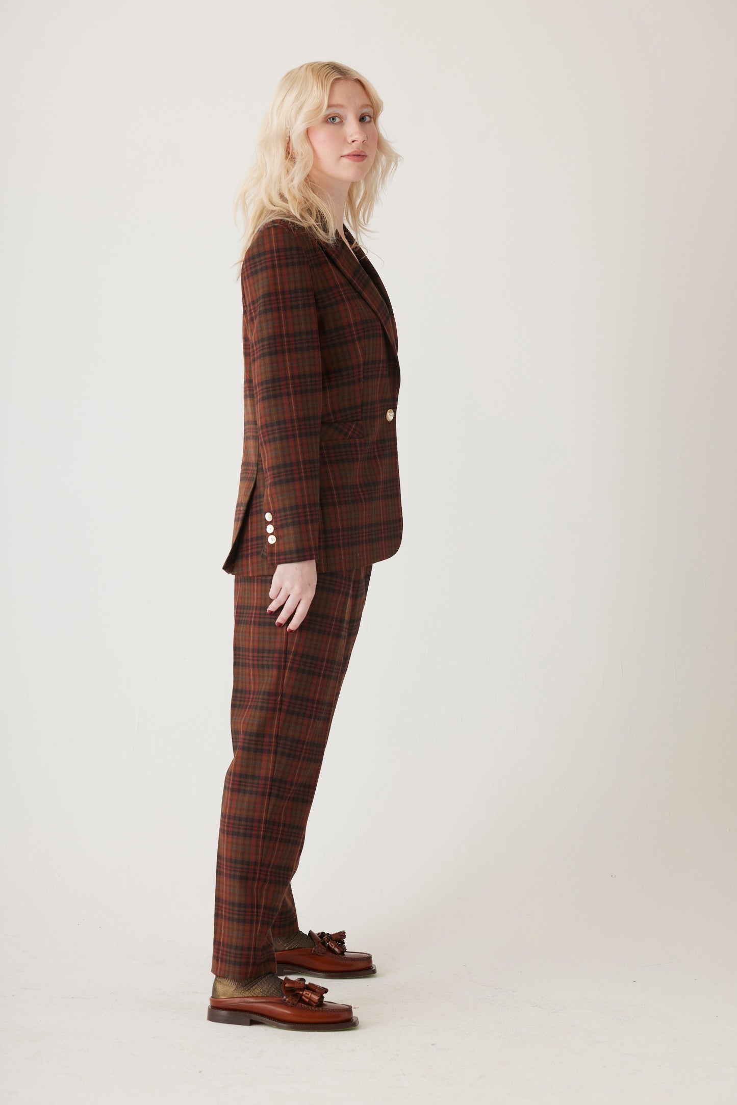 Bianca Blazer in Fireside Plaid Wool Jackets CHRISTINE ALCALAY