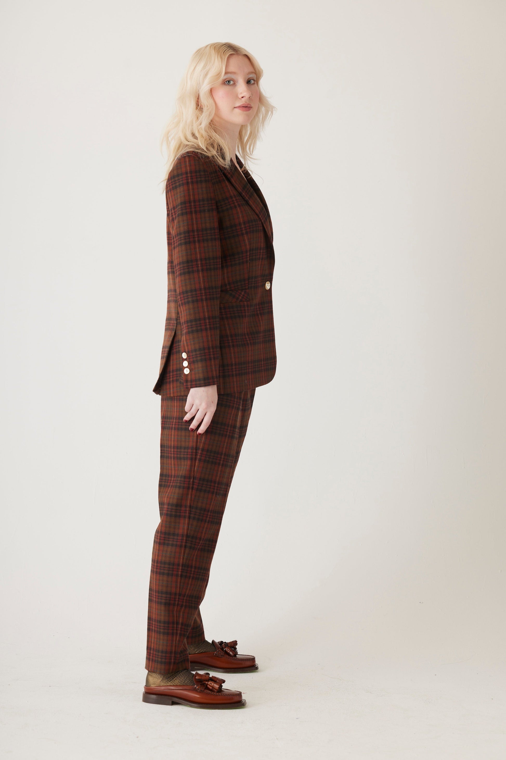 Bianca Blazer in Fireside Plaid Wool Jackets CHRISTINE ALCALAY