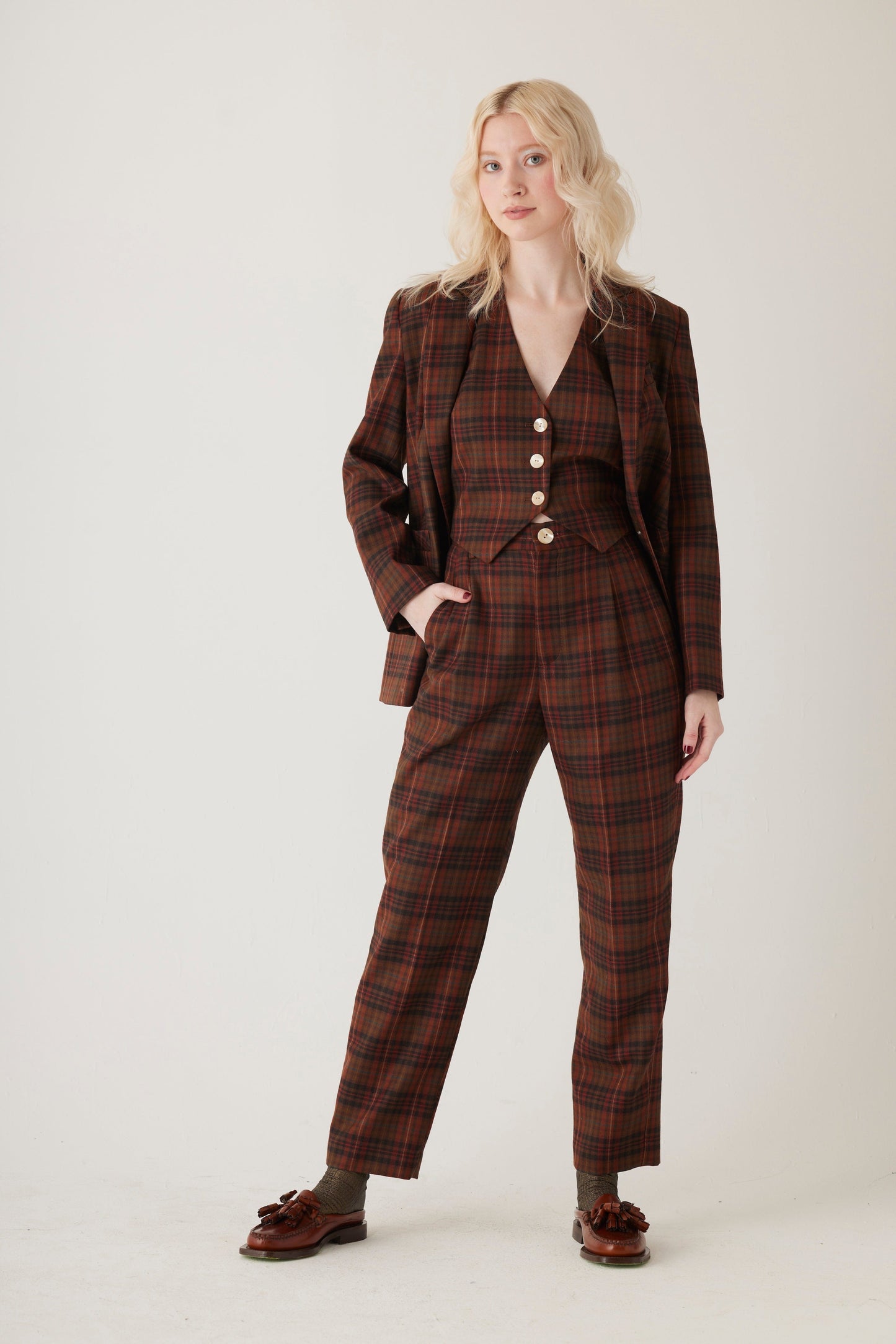 Bianca Blazer in Fireside Plaid Wool Jackets CHRISTINE ALCALAY