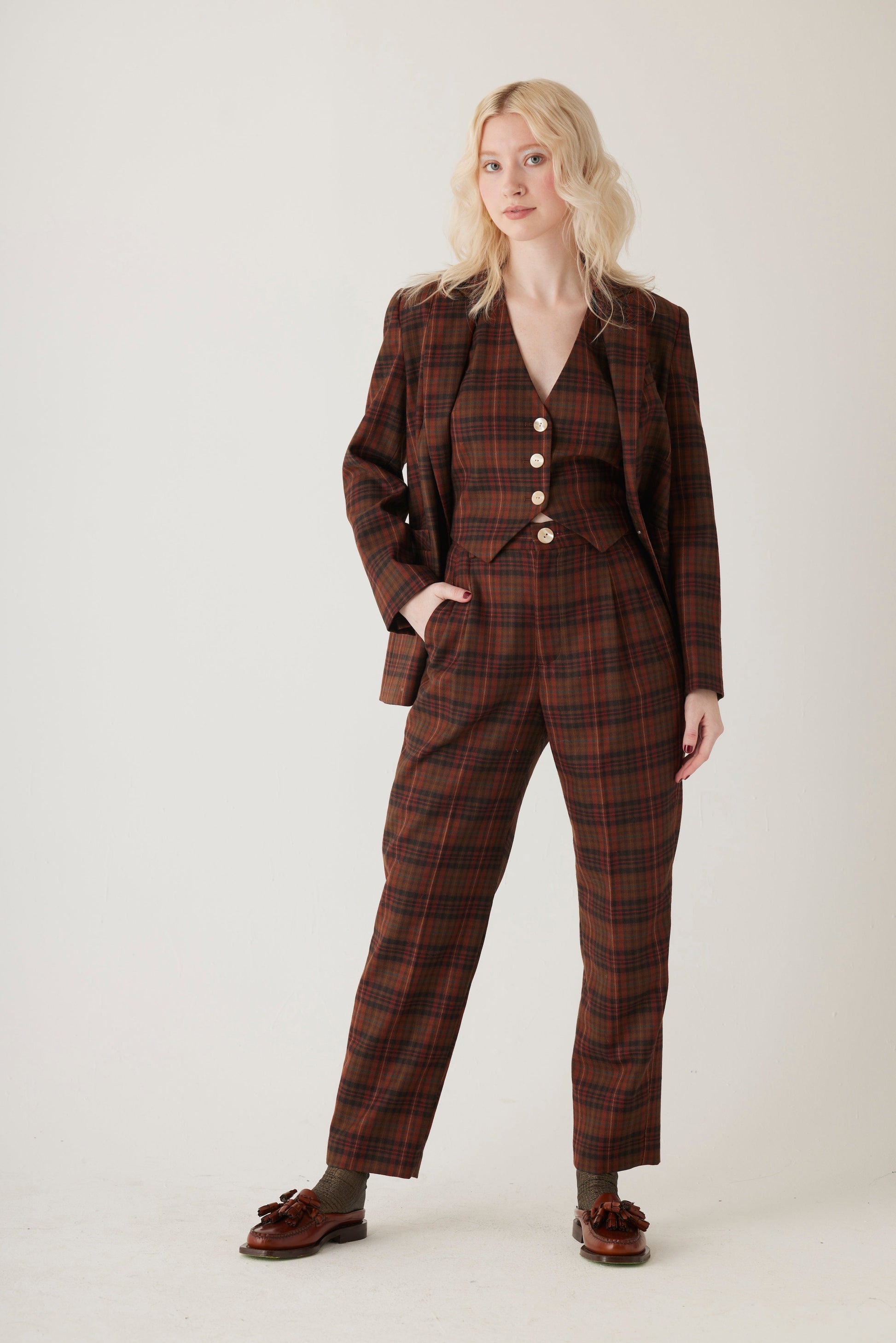 Bianca Blazer in Fireside Plaid Wool Jackets CHRISTINE ALCALAY