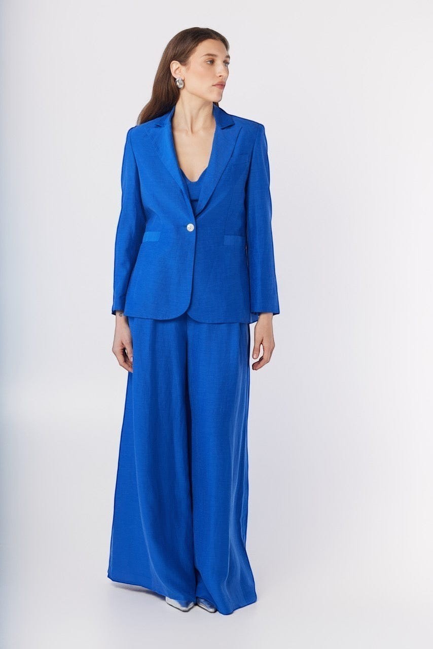 Bianca Peak Lapel Blazer in Cupro Linen Jackets CHRISTINE ALCALAY