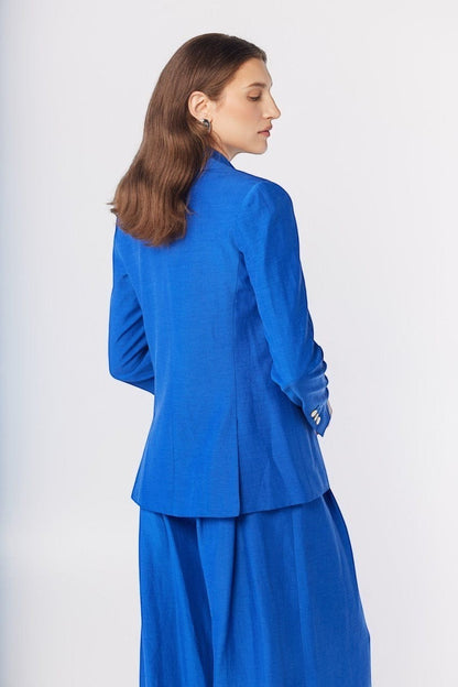 Bianca Peak Lapel Blazer in Cupro Linen Jackets CHRISTINE ALCALAY