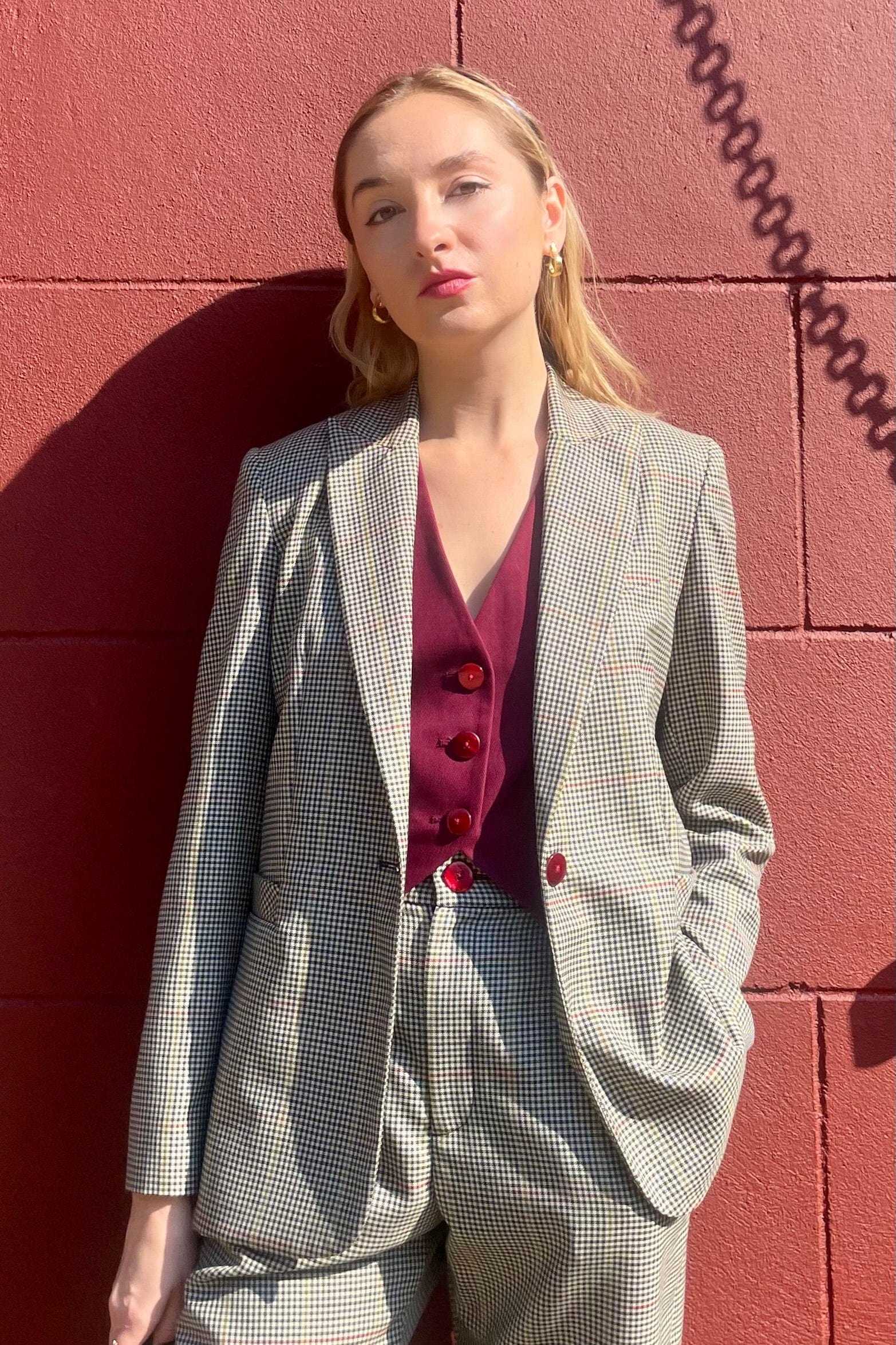 Bianca Blazer in Tropical Wool Plaid Jackets CHRISTINE ALCALAY   