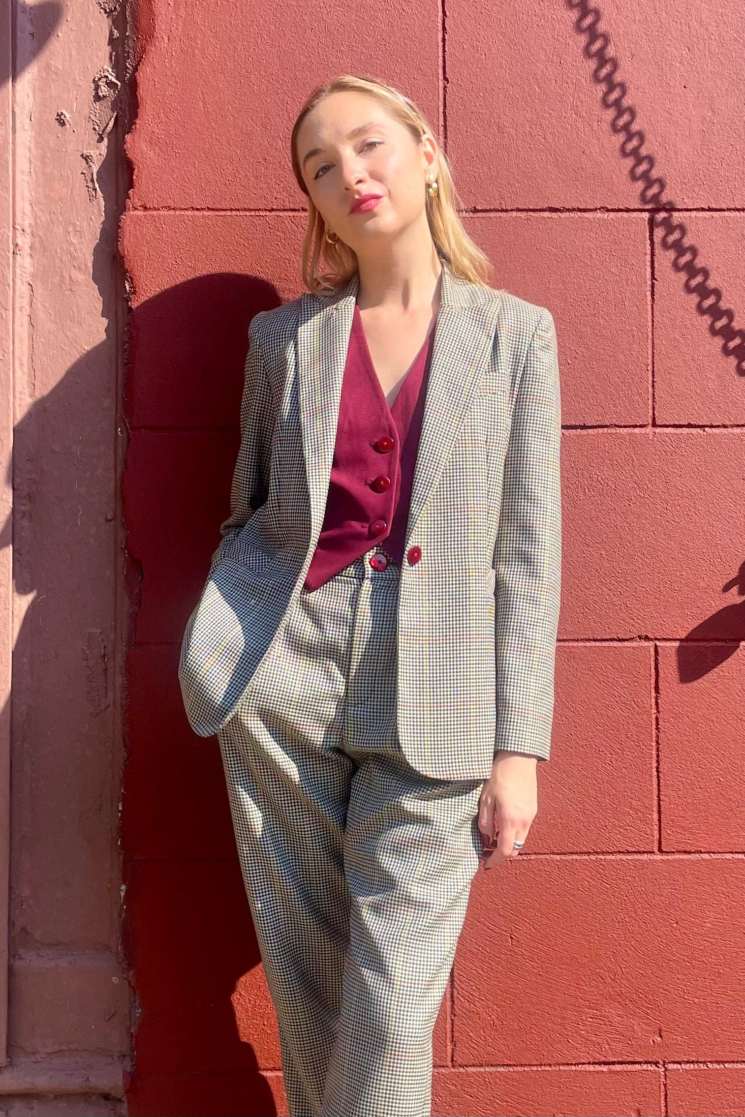 Bianca Blazer in Tropical Wool Plaid Jackets CHRISTINE ALCALAY   