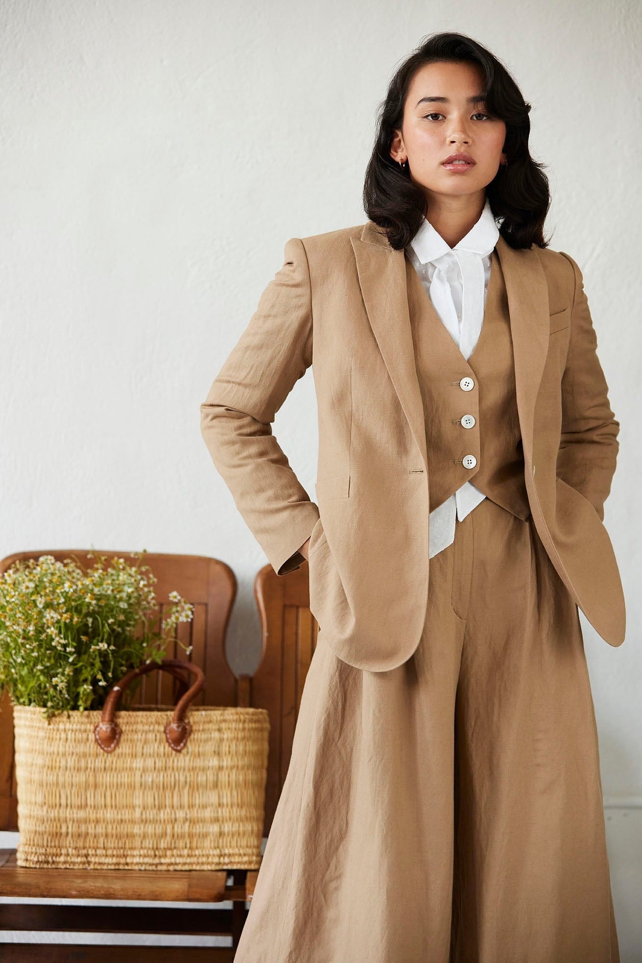 Bianca Jacket in Linen Blend Jackets CHRISTINE ALCALAY   