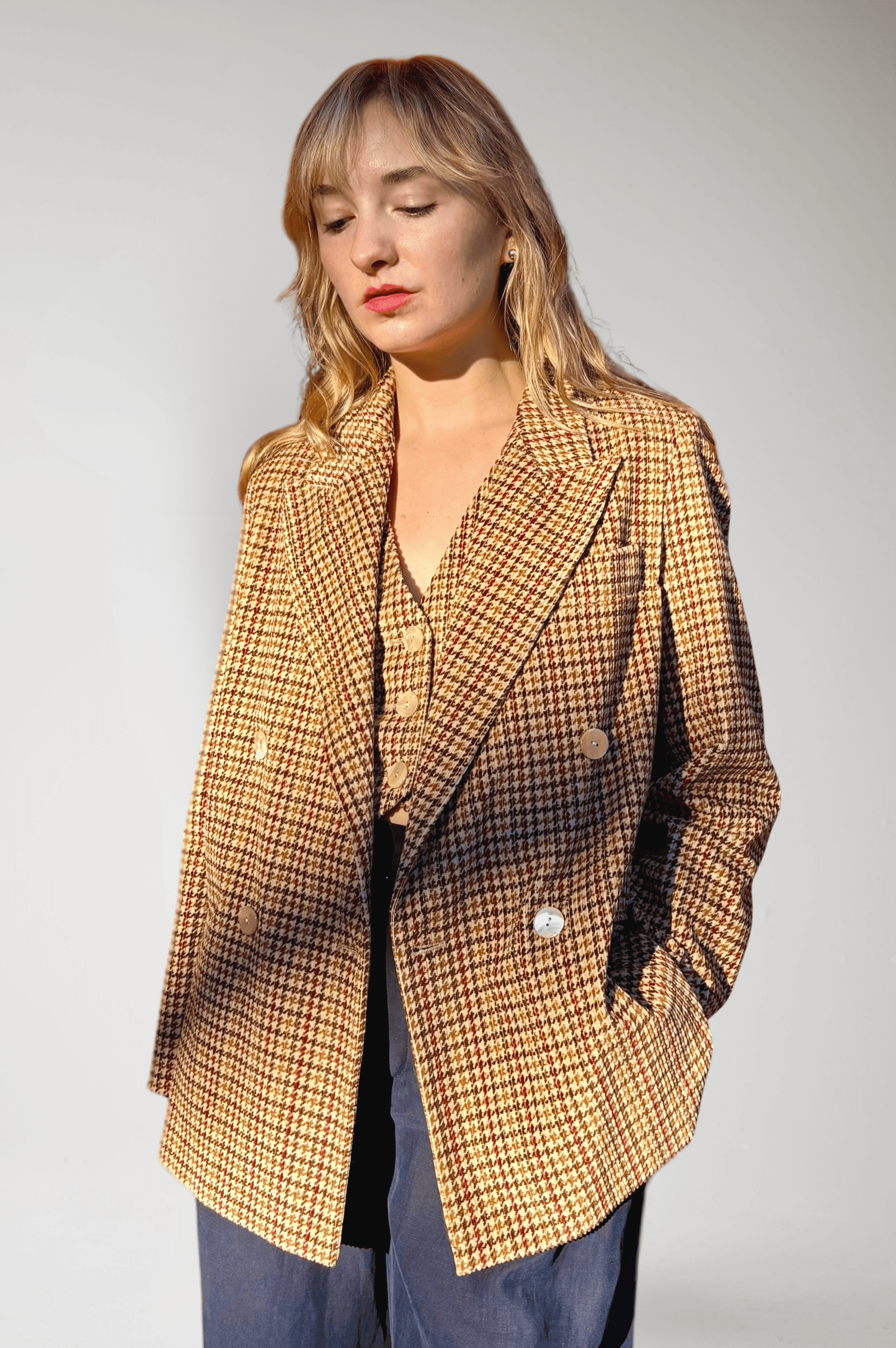 Charlie Jacket in Italian Houndstooth Corduroy Jackets CHRISTINE ALCALAY