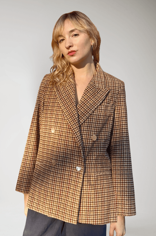 Charlie Jacket in Italian Houndstooth Corduroy Jackets CHRISTINE ALCALAY