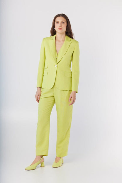 Tilda Blazer in Lemongrass Linen Blend Jackets CHRISTINE ALCALAY