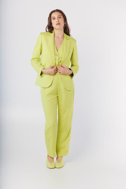 Tilda Blazer in Lemongrass Linen Blend Jackets CHRISTINE ALCALAY
