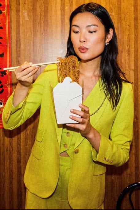 Tilda Blazer in Lemongrass Linen Blend Jackets CHRISTINE ALCALAY