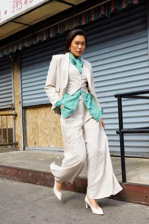 Tilda Blazer in Oyster Linen Blend Jackets CHRISTINE ALCALAY